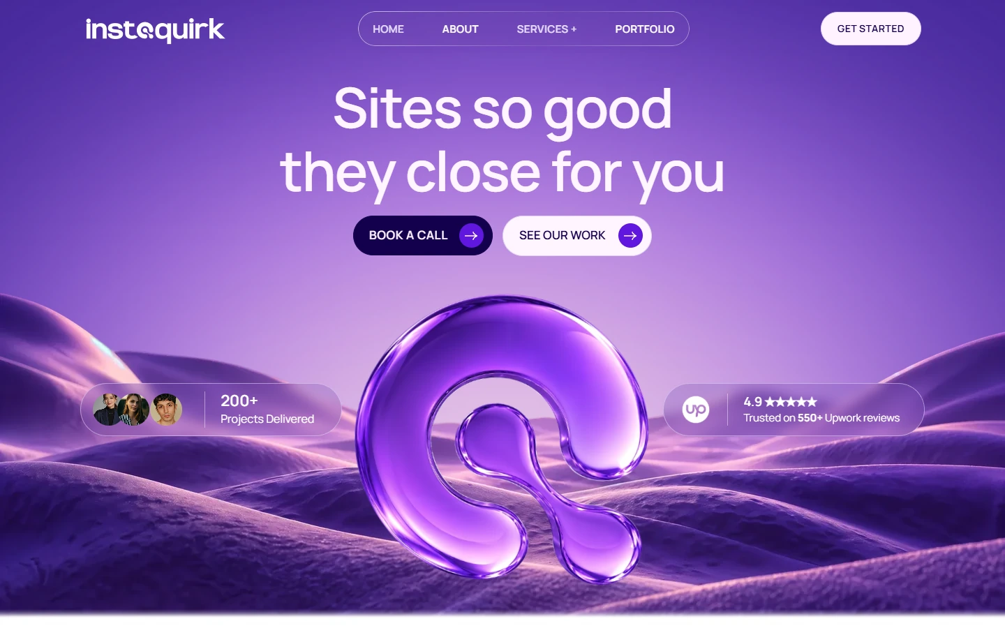 Instaquirk homepage shown on Desktop