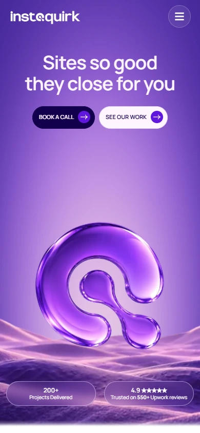Instaquirk homepage shown on Mobile