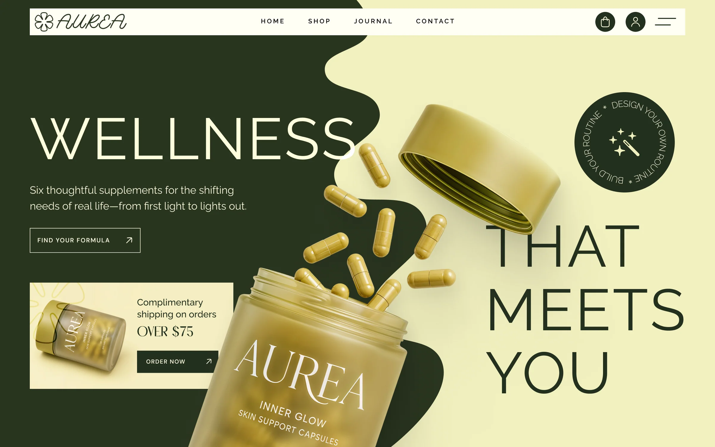 Aurea wellness website design
