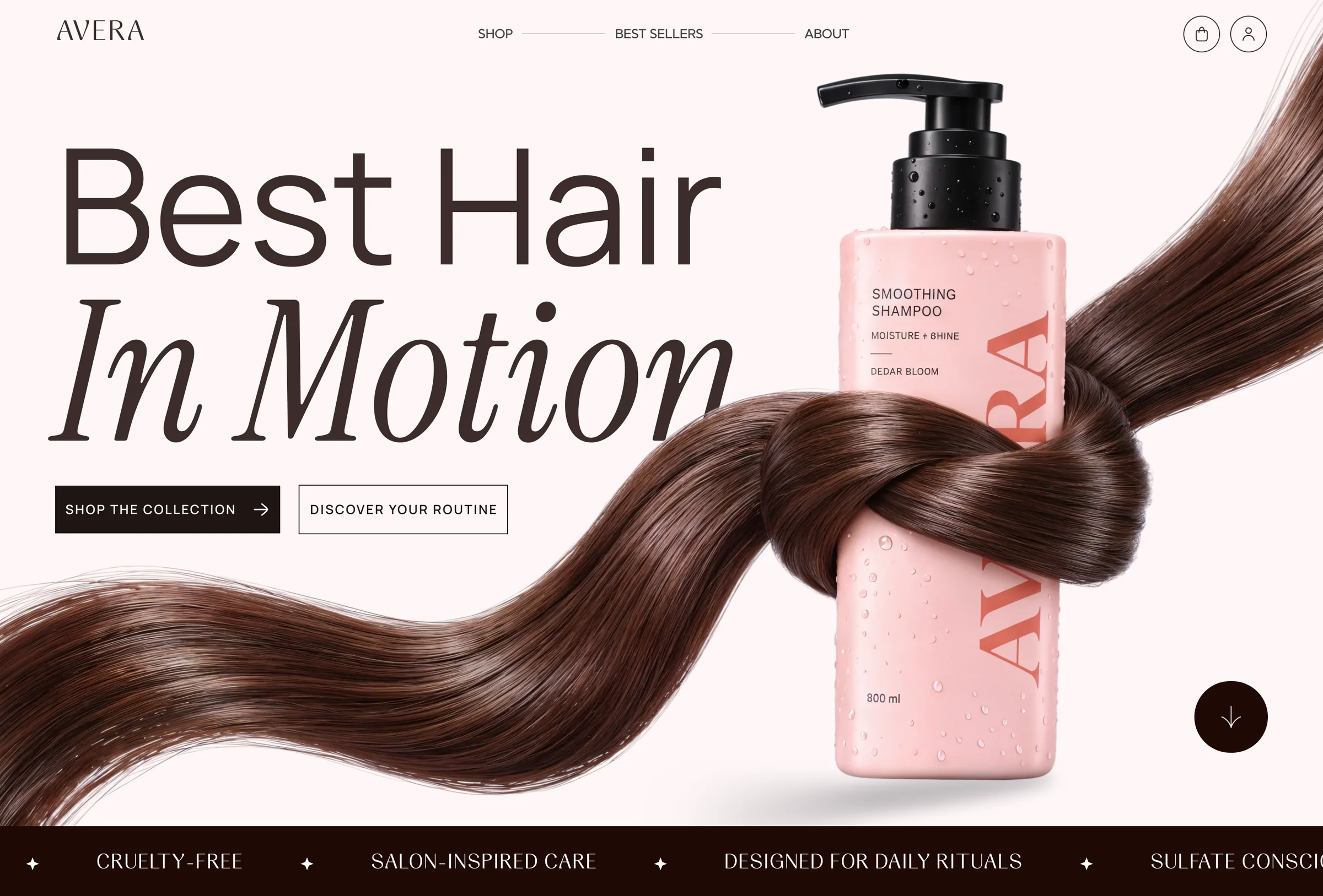 Avera hair-care website design